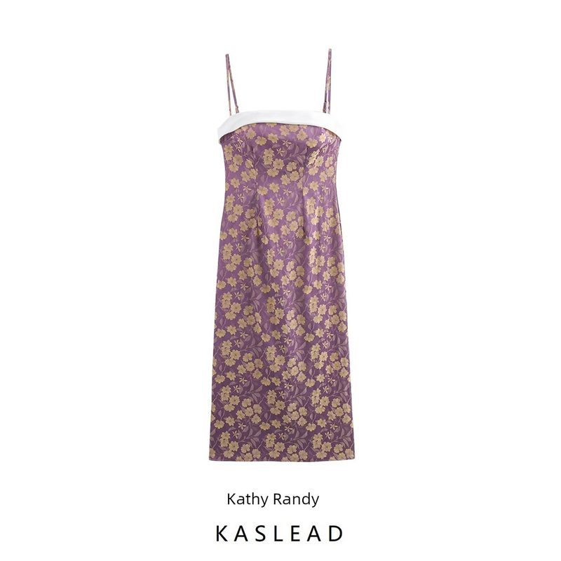 Kaslead New Arrival Women's Clothing Fashion Style Stylish Graceful Simple Style Silm Sling Dress