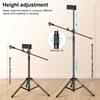 Boom Microphone Stand, Aokeo Floor-Mounted Tablet Microphone Stand with Tripod, 42-68 Inch Portable Microphone Stand with Hanger and Carrying Bag, Sup