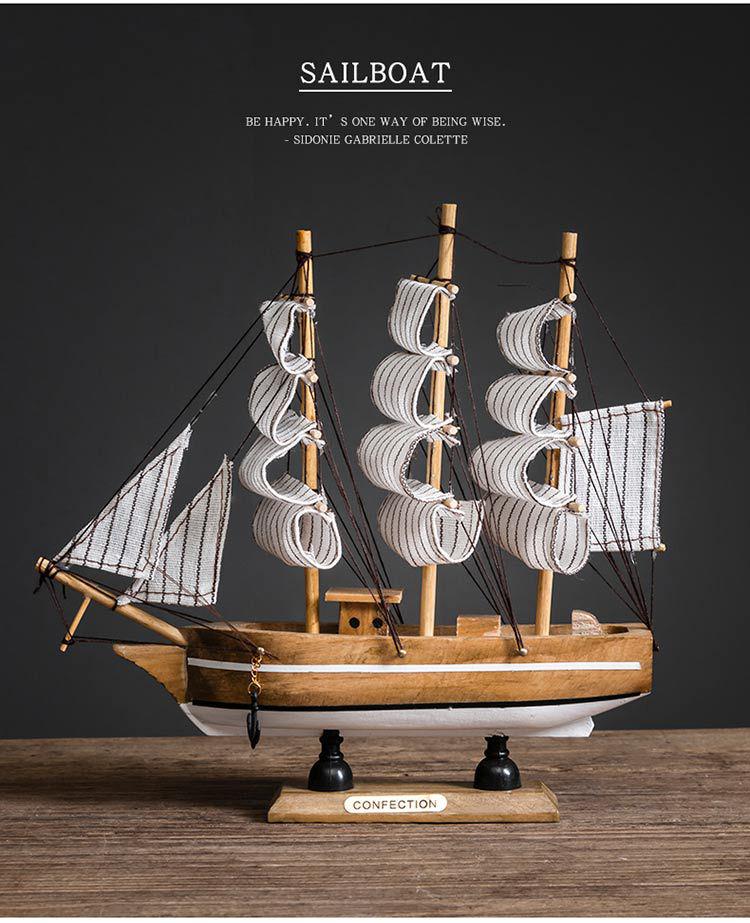 Smooth Sailing Boat Model: Desktop & Bookshelf Ornament for Home Decor