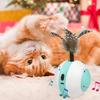 Automatisches Beweglicher Ball Puzzle Spielzeug Katze Teaser Ball Automatisches Bewegen mit Schwanzfeder 2 Modi Katzenball USB Wiederaufladbar Smart Cat