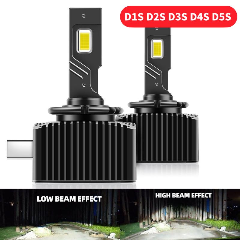 

2шт автомобильный фара лампа 12000lm светодиодные лампы D1S D2S D3S D4S D5S D1R D2R D3R D4R Турбо LED CSP 3570 Чипы Огни для BMW Benz Volvo Lamp