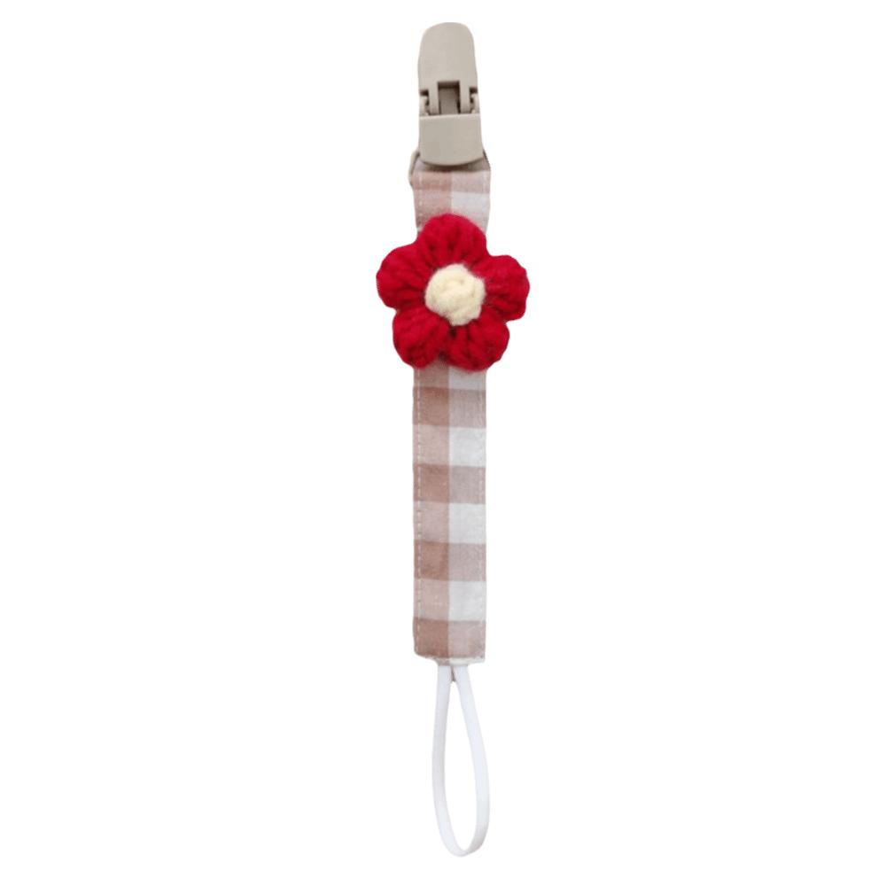 Cute Flower Dummy Nipple Holder Plastic Embroidery Pacifier Clips Baby Pacifier Chain Newborn