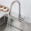 Matte Black 304 Stainless Steel Pull-Out Kitchen Faucet with Stop Button