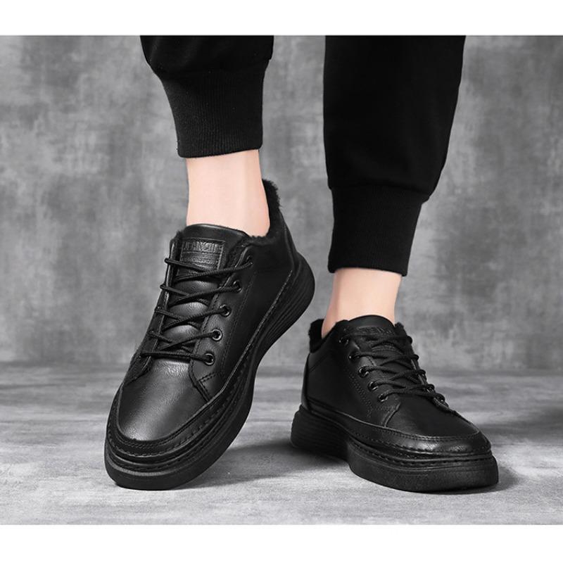 Winter Mens High Top Fleece Lined Casual Shoes Non Slip Durable