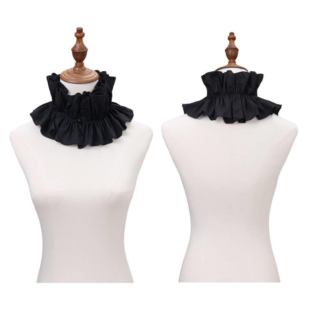 Ruff Collar Ruffled Retro Renaissance Cotton for Shirt Blouse Decorative Spread False Collar Play Costume Accessories