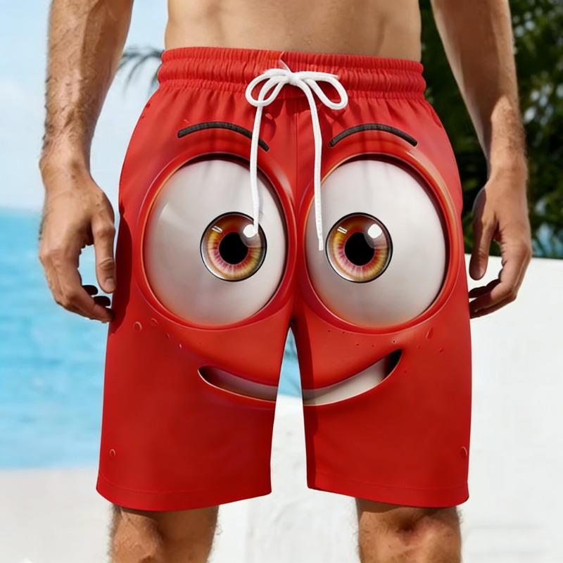 Men's Summer Shorts 3D Big Eyes Printed Clothes Fashion Hawaiian Shorts Male Swim Shorts Men Loose Shorts