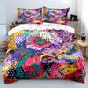 Abstract Colorful Art Graffiti Bedding Set For Kids Luxury Gift 3Pcs Digital Print Comforter Set Soft Comfortable Breathable