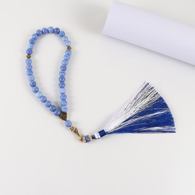 Multifunctional Glass Prayer Beads with Colorful Tassels Comfortable and Stylish for Muslims and Fashion Enthusiasts