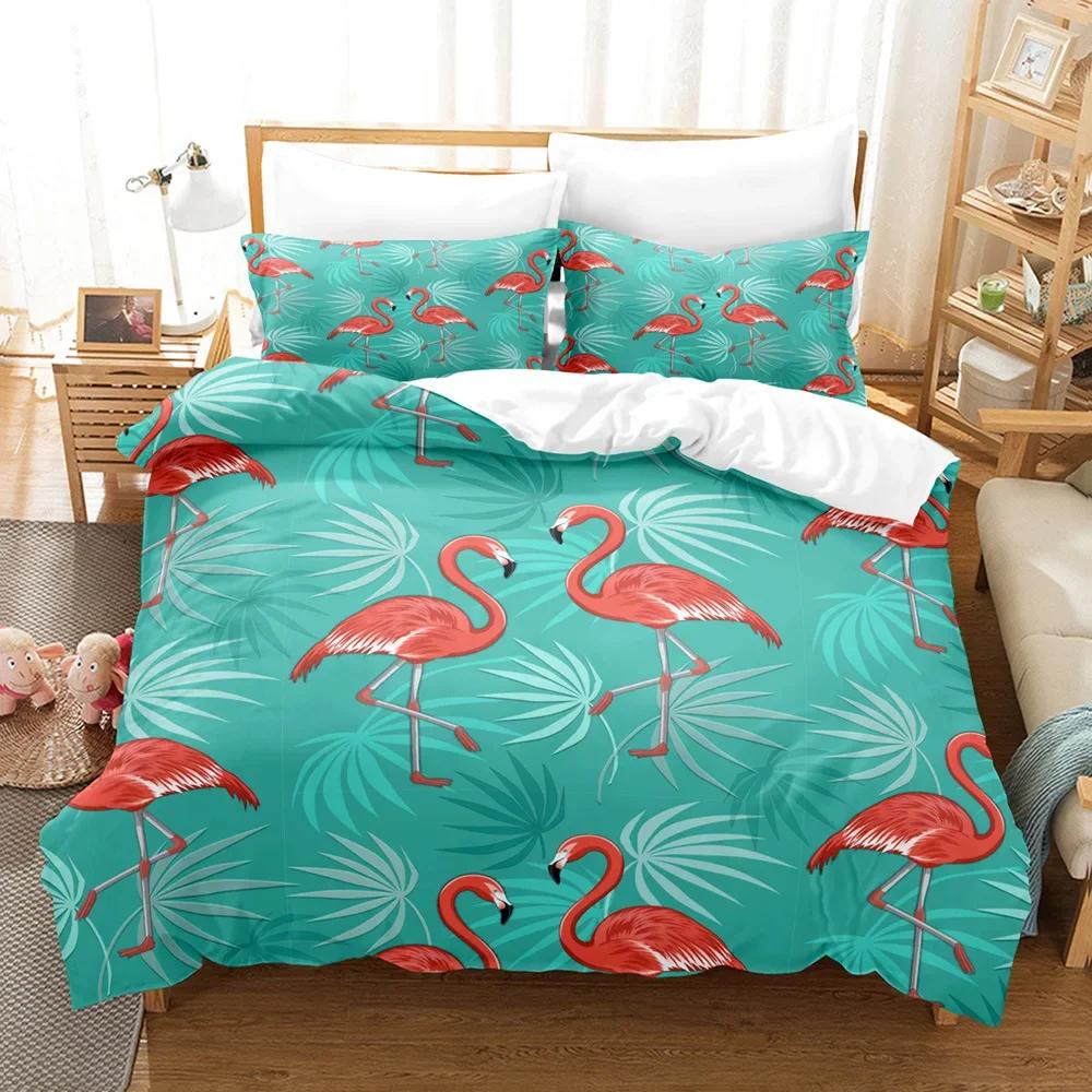Flamingo Warm Comforter Beding Sets Winter Soft Duvet Cover Sets Children Kids,twin Ful Quen King Bedrom Set Home Textile House De Couete