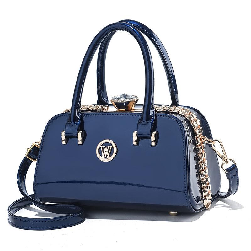 Vrouwen Crossbody Satchel Schoudertassen Patent PU Lederen Handtas Portemonnee Marlene voor Vrouwen Pocketbook Bruiloft Satchel Retro Portemonnee Top Handvat Tote Bag black