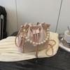 Large Capacity Pearl Feeling Pumping Belt Trendy Wind Crossbody Portable Bucket Women's Bag