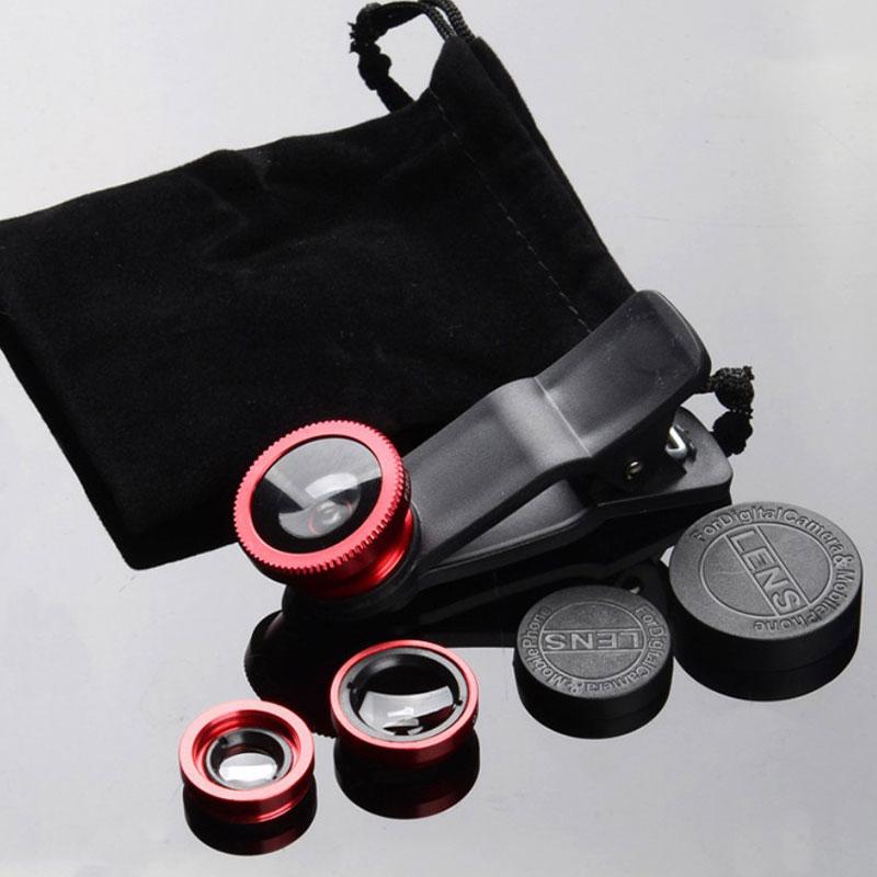 3-In-1 Phone Camera Lens Kit Fisheye Mobile Phone Lenses 0.67X Zoom Wide Angle Macro Hd Universal Camera Lens For All Smartphone