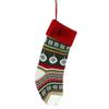 Christmas Gift Xmas Ornament Santa Claus Sock Gift Bag Knitted Christmas Stocking with Pompoms