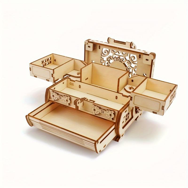 

1pc 3D Wooden Puzzle Treasure Box Hand-Assembled Machinery Treasure Box