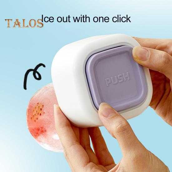 Silicone Sphere Ice Mold Easy Release Circle Ice Hockey Mold with Lids Slow Melting Spherical Ice Makers for Whiskey Cocktails Bourbon