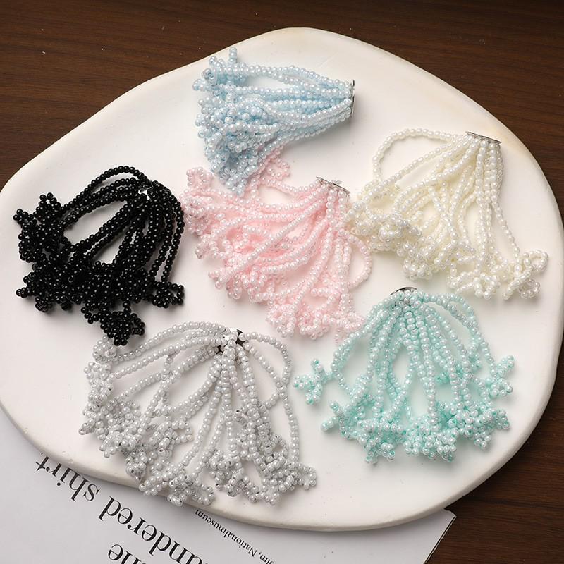 Hand-Sewn Beaded Tassel Flower Embellishments for DIY Earrings, Shoes, Hair Accessories, and Phone Charms. Pink One