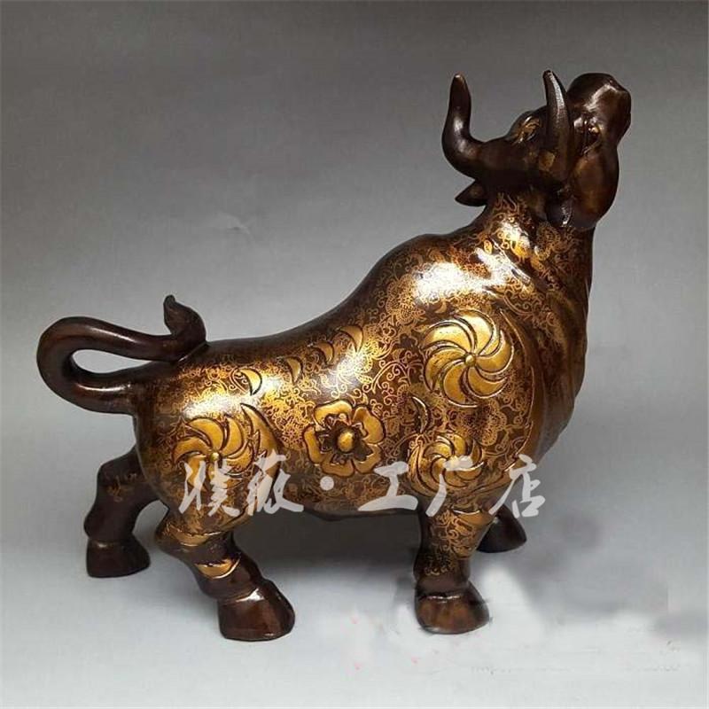 Print Antique Zodiac Brass Bull Living Room Office Decoration