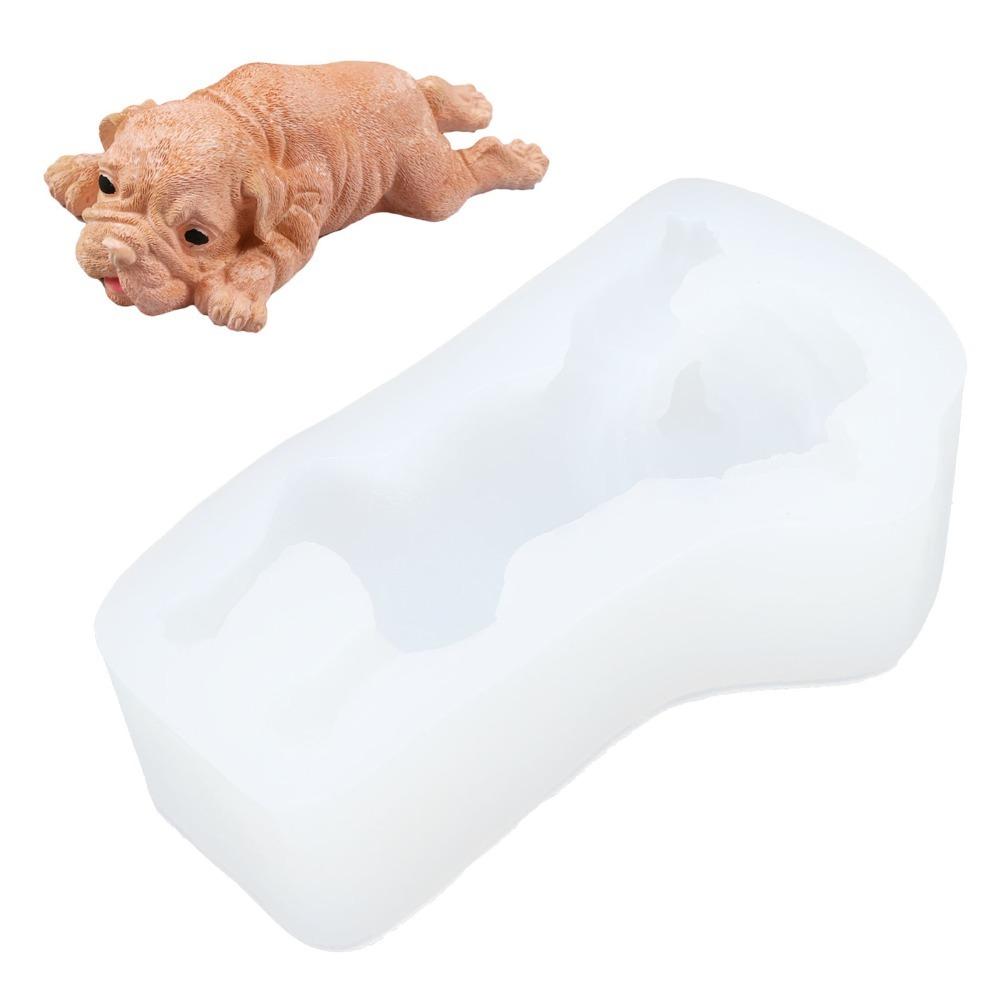 Chocolate Molds White Dog Silicone Mold Non-Stick Flexible 3D Dog Silicone Mold Easy Clean Silicone Shar Pei Mold DIY Projects розовый