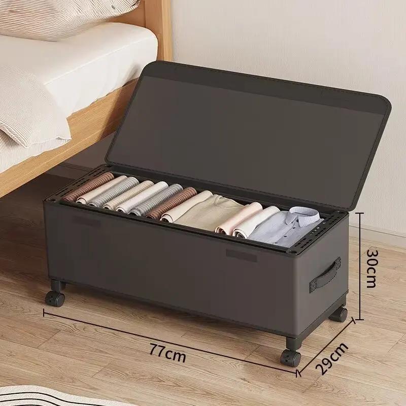Mobile Under-bed Storage Organizer - Large Capacity Dust-proof Box with Wheels Practical Clothes & Toys Sorting Chest for Home