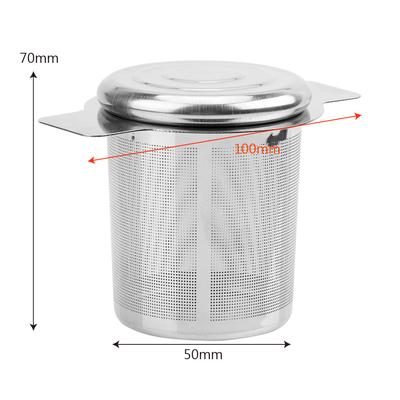 6 cm Höhe Feinmaschiger Teesiebdeckel Tee- und Kaffeefilter mit 2 Griffen Tee-Ei-Korb Wiederverwendbar