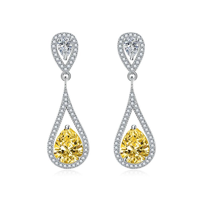 

BELLA BOX Роскошные женщины Мода Грушевидные серьги Свадьба Помолвка Вечеринка Подарок жёлтый