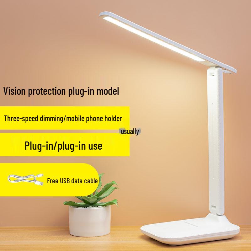 LED Folding Eye-Protection Desk Lamp, USB Night Light for Students, Bedroom, Dorm, and Reading