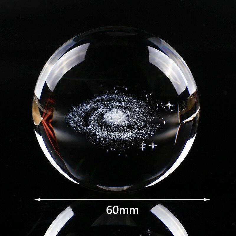 Crystal Globe Ball Galaxy Miniatures 3d Laser Engraved Glass Ball 60mm Sphere