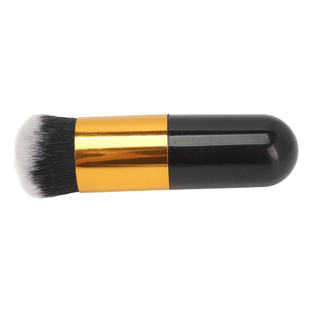 2pcs Chubby Makeup Brush Portable Fluffy Soft Synthetic Chubby Cosmetic Brush Black Golden