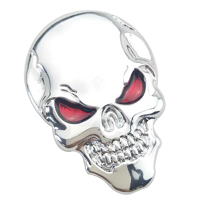 Motorcycle Decal Badge 3D Skull Sticker Zinc Alloy Metal Auto Emblem for The Whole Body QX80 FX35 G25 Q70 Qx60 Car Styling