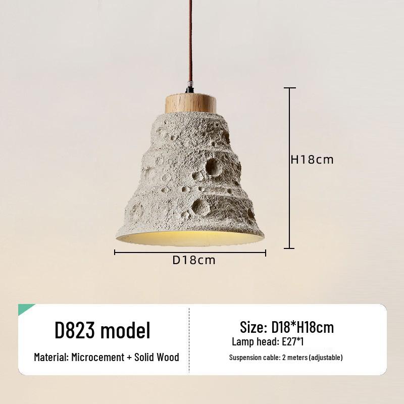 Japanese Wabi-Sabi Yellow Travertine Pendant Light, Retro Mid-Century Style for Bedroom, Homestay, or Restaurant.