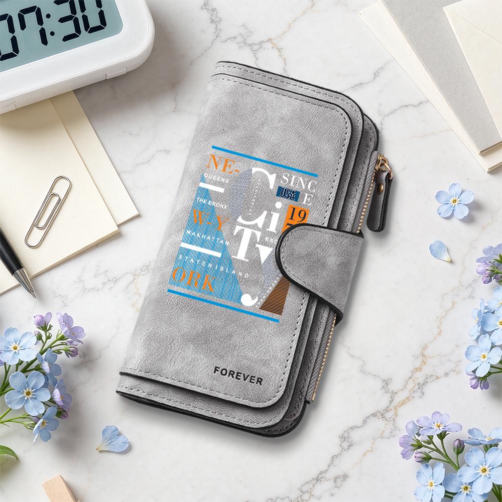 New York City Print Multi Slot Long Wallet For Daily Use