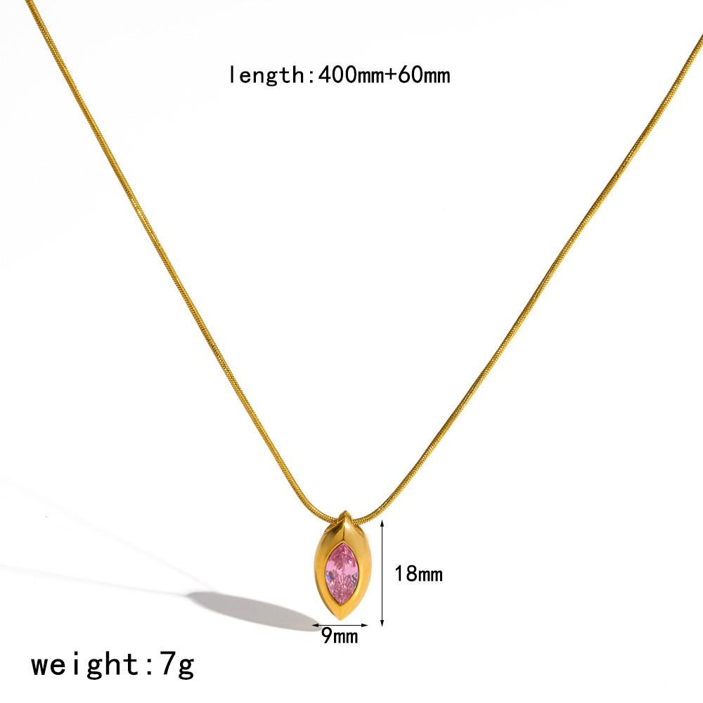 Star Zircon Drop Pendant Necklace With Gold Plated Stainless Steel For Daily Wear