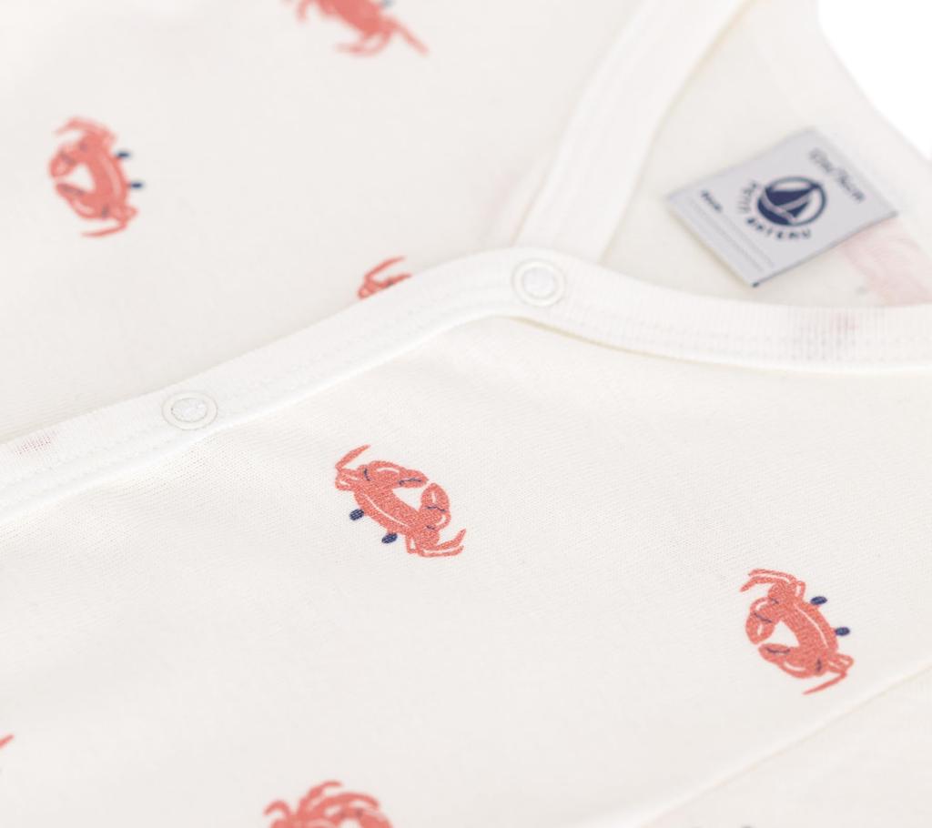 Short Romper A0CZ7 6 months 67cm [Petit Bateau] Off-white/Multicolor