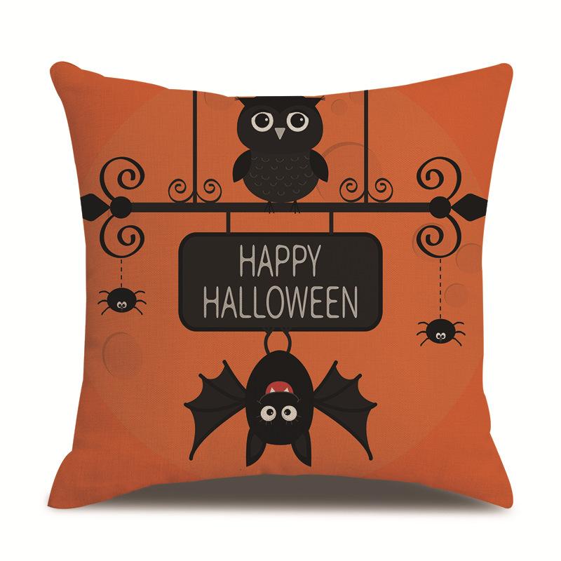 Halloween Linen Pillow Cover Printed Pillow Cover