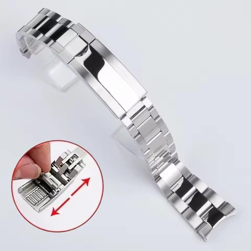 904L Jubilee Watchbands For Rolex SUB DAYTONA NH35 NH36 20mm Men's Strap Luxury Watch Chain Mod Parts Replacement Accessories