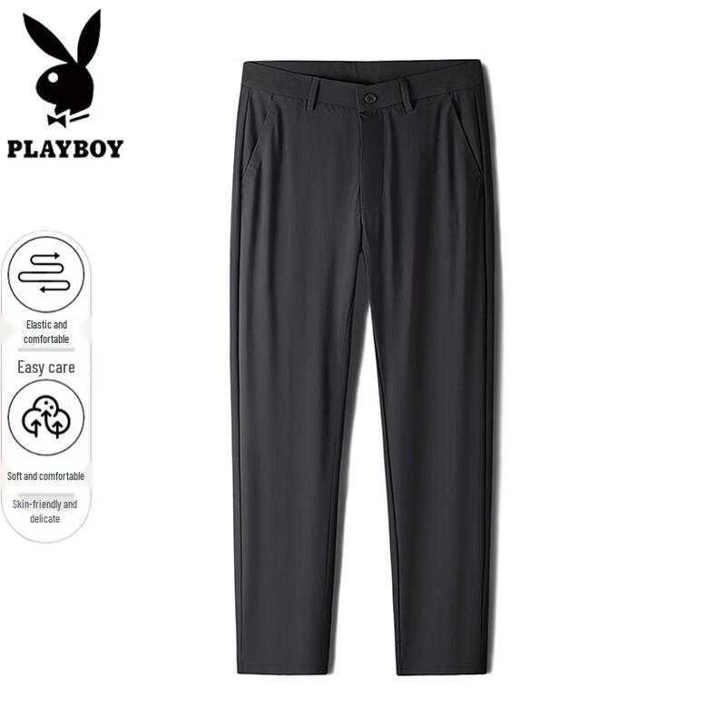 PLAYBOY Men s Summer Thin Straight Business Casual Trousers 31