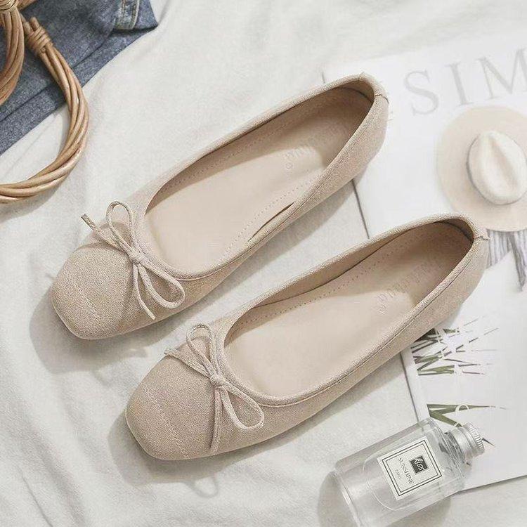 Flachboden Feen EinzelSchuhe Herbst Neu Flacher Mund Quadratischer Kopf AbendSchuhe Doudou Schuhe Damenschuhe