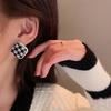 JMXD-Plaid Earrings, Chessboard Mesh Earrings Special Design Sense Premium Retro Earrings