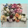 Dual Color Camellia Rose Artificial Flowers For Wedding Decor Photography Props