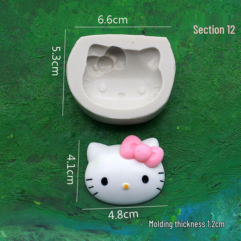 Silicone Molds: KT Cat & Little White Rabbit for Chocolate, Fondant, Cake, Resin DIY