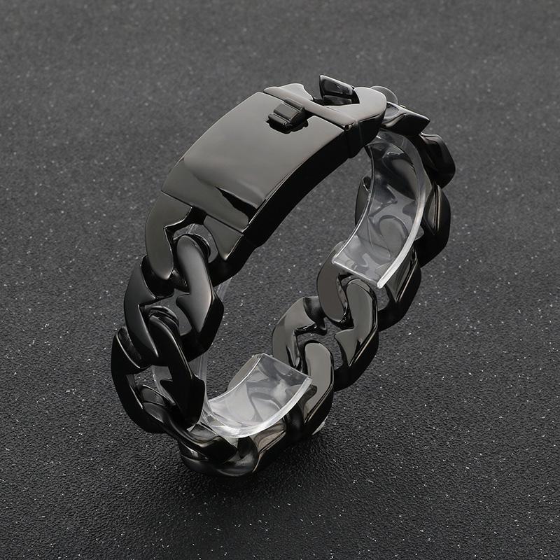 24MM Schweres 316L Edelstahlarmband für Herren Glänzende Goldfarbe Spezielle kubanische Kette Schmuck Personalisierbare Accessoires