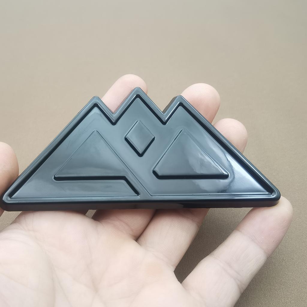 3D Metal Snow Mountain Logo Car Side Fender Rear Trunk Emblem Badge Sticker, Car Front Grill Badge, Car Decoration Additions