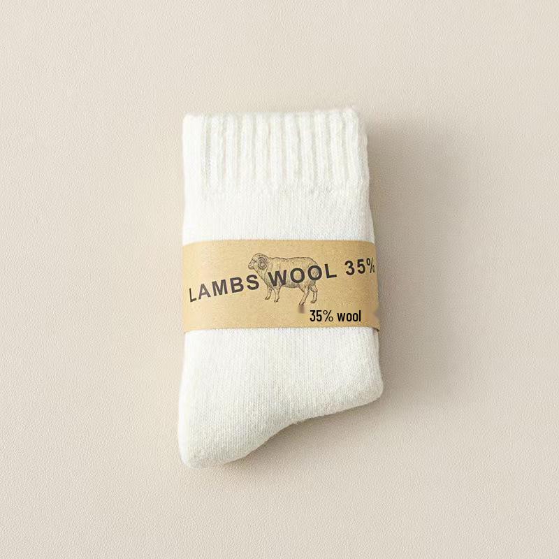 Rui Cai Çocuk Yünlü Orta Boy Polar Astarlı Çoraplar – Erkek ve Kız Çocukları İçin Sıcak, Kalın Kaşmir, İlkbahar, Sonbahar, Kış İçin Mükemmel