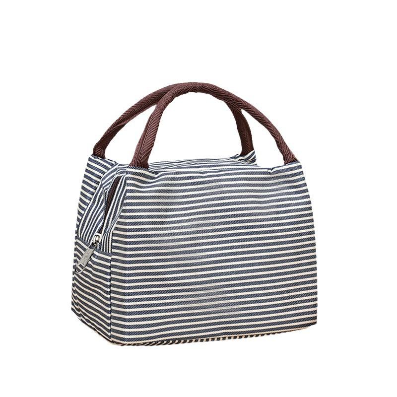 Insulated Portable Lunch Bento Bag with Thick Ice Pack Storage.