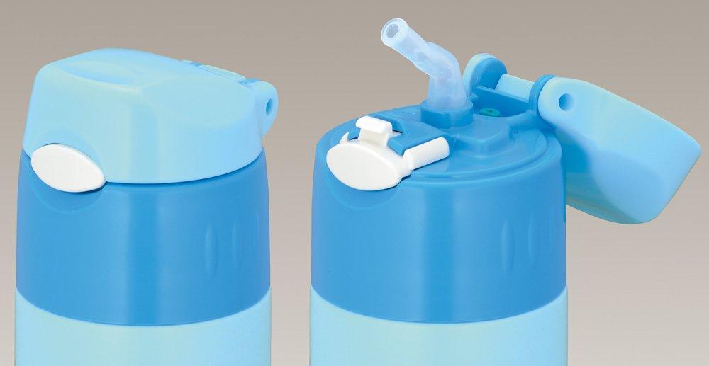 Thermos Vacuum Insulated Straw Disney Mickey Open Sky SKY Bottle, Mouse, One-Touch Type, 0.36L, Blue, FFI-401FDS