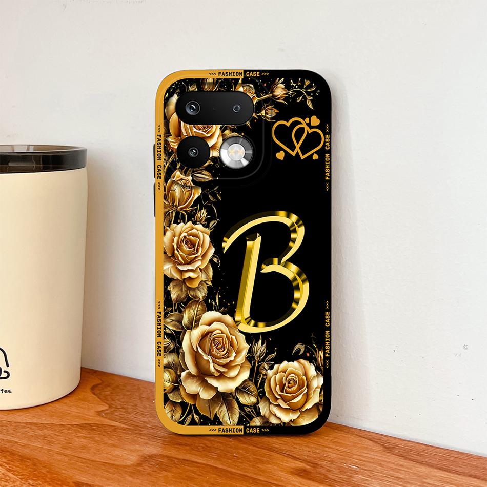 Phone Case For Realme 16 Pro Plus 5G Pretty Rose Letter Lightweight Funda For Realme 16Pro+ Anti Drop Soft Liquid Silicone Shell