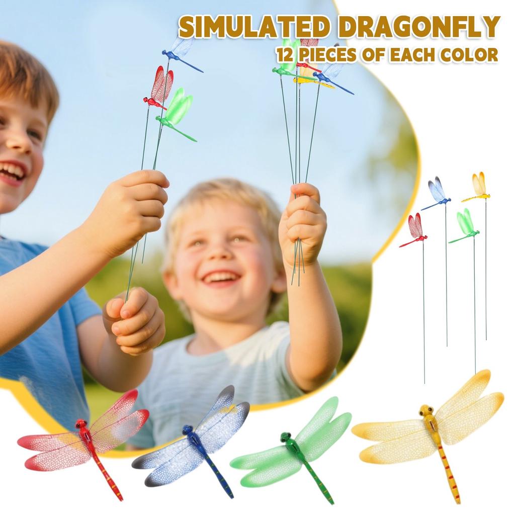 Insect Simulation Poles, 3d Garden Decorations, Insect-repellent Garden Decorations, Courtyard Decorations (12 Pieces/set)