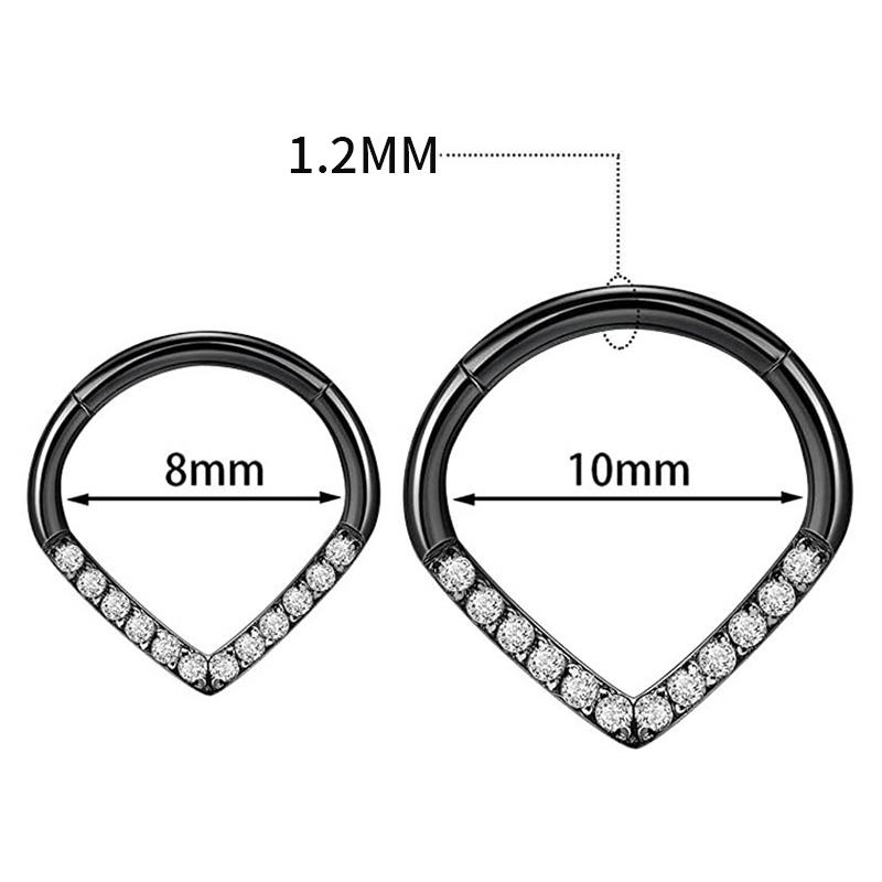 1 Stück G23 Titan Creolen CZ Herz Septum Helix Piercing Nasenringe Tragus Knorpel Klappsegment Ohrringe Durchbohrte Schmuckstück Geschenk
