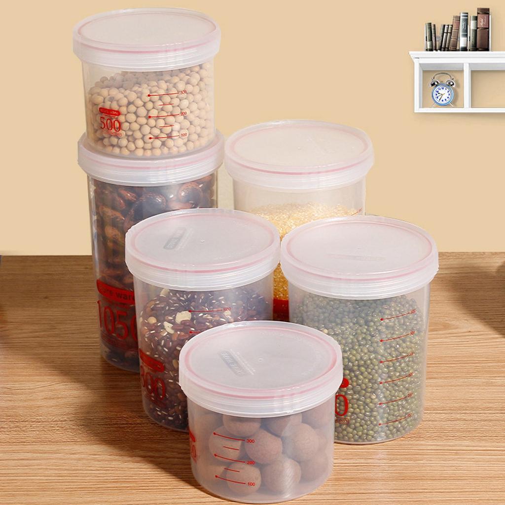 Food Storage Box Round Sealed Plastic Milk Powder Storage Tank With Scale