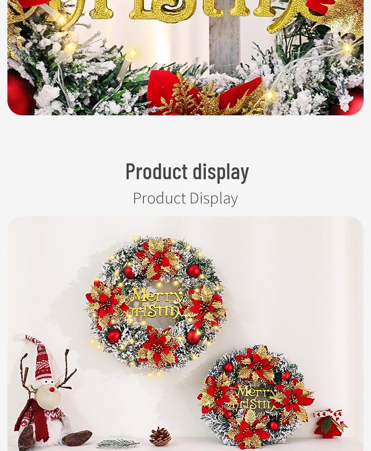 Festive Artificial Christmas Wreath - 30/40/50cm Holiday Decoration for Homes, Malls, and Hotels
